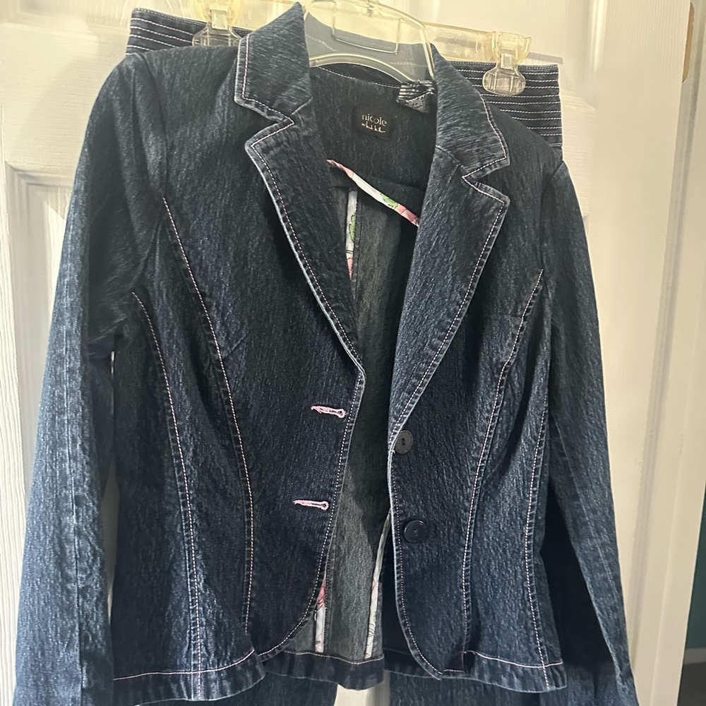 2 piece denim capris set